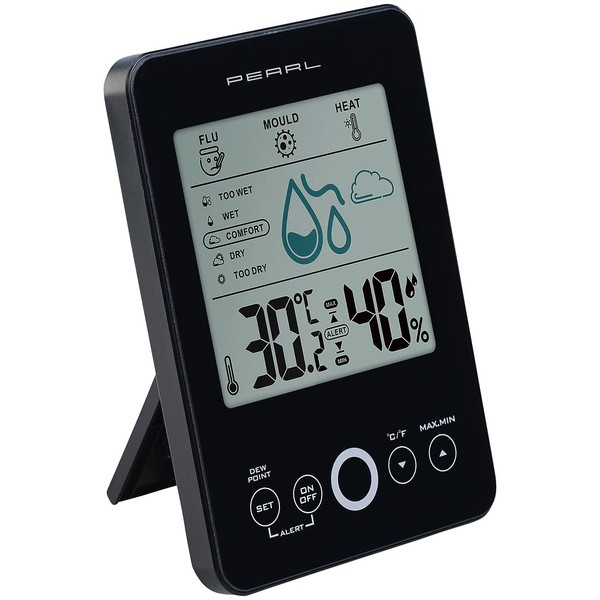 PEARL Room Thermometer: Digital Hygro/Thermometer with Mould Alarm & Comfort