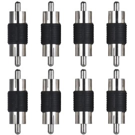 Greluma 8 Stk Cinch Klinkenkupplung, Cinch Stecker auf Stecker Adapteranschluss für Phono, Lautsprecher, Kabel, Verstärkeranschluss