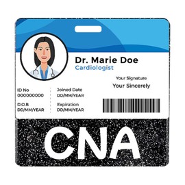 Akilibiely Black CNA Badge Buddy Card Holder Glitter Badge Buddies Reel for Student Medical Work Bling Hospital Nursing Nurse Accessories Horizontal Identification Tags ID Name Cards