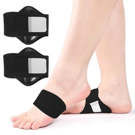 KIRZAX 2 Stück Fußgewölbestütze für Plantarfasziitis und Plattfüße, verstellbare Mittelfußstütze zur Schmerzlinderung und Fußgewölbestütze, atmungsaktiv und neutral für Sport und Alltag
