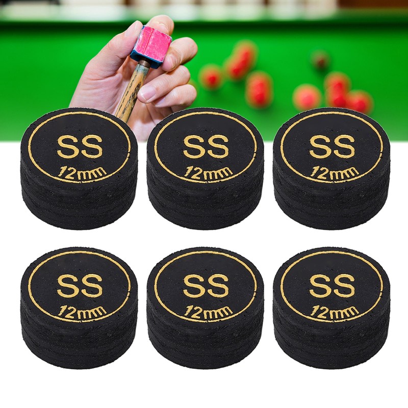6pcs Pool Billiard Cue Tips 12mm Billiard Pool Cues Tips