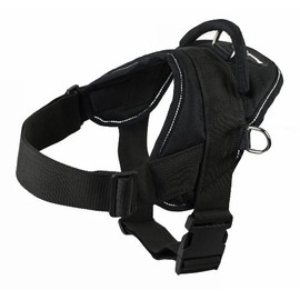 Dean and Tyler DT Dog Harness, Black With Reflective Trim, Small - Fits Girth Size: 22-Inch to 27-Inch