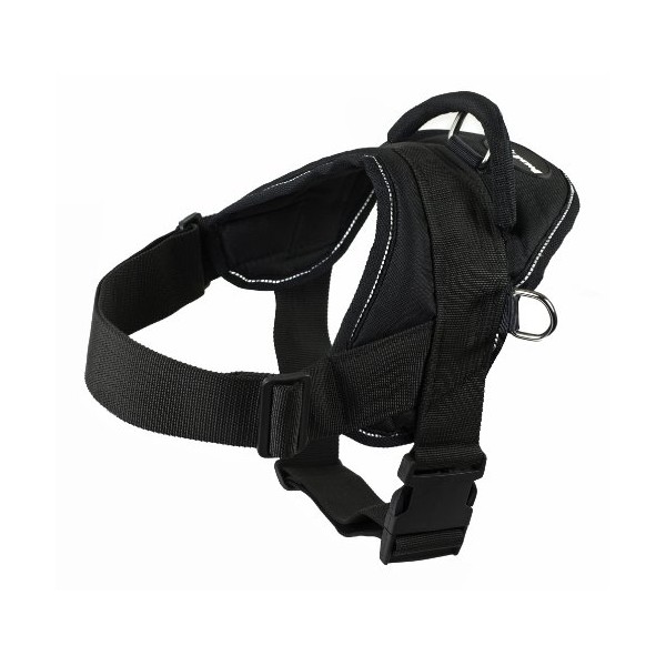 Dean and Tyler DT Dog Harness, Black With Reflective Trim,