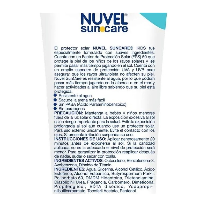 Nuvel Suncare kids Protector Solar Fps50 Nuvel Suncare + Nuvel