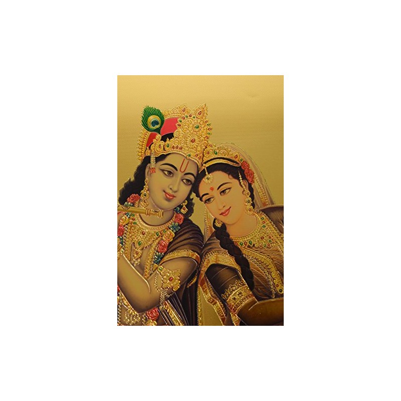 AONA India Radha Krishna Poster (Foil, 30 cm x 0.5