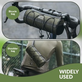 ROCKBROS Bike Handlebar Bag Bicycle Front Bag Large Capacity Cycling Handlebar Bag with Shoulder Strap Storage Bag for MTB Mountain Road Bikes Scooters, Approx. 2L