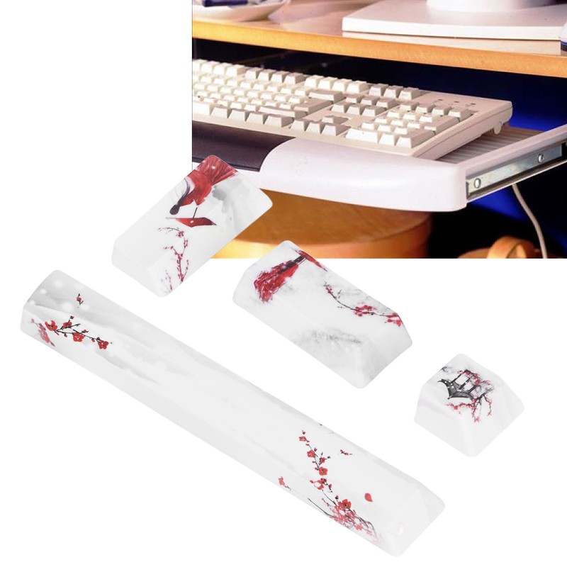 DIY Keycaps Kit Winter Snow Plum Pattern Universal Mechanical Keyboard