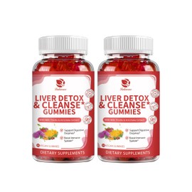 Lukaree Liver Cleanse Detox & Repair Gummies - Milk Thistle, Dandelion, Artichoke Extract & Elderberry - No Sugar, Raspberry Flavor - 120 Count