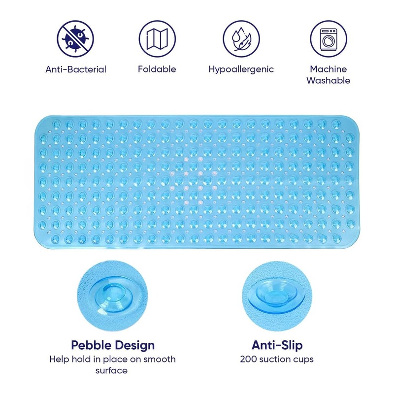Ameha Shower Bath Mat Non Slip Anti Mould - Blue