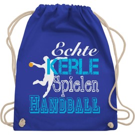 Shirtracer - Handball Euro 2022 jersey replacement – Real Kerle Spielen Handball white – Gym bag and fabric bag made of cotton, 3 Royal Blue, Einheitsgröße