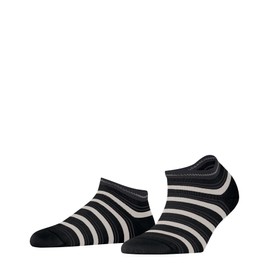 FALKE Women's Smart Stripe W Sn Cotton Low-Cut Patterned 1 Pair Trainer Socks, Black 3000, 5.5-8