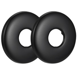 Isslly 2 Pack Shower Arm Flange, 2.5" Round Replacement Escutcheon Plate, Shower Pipe Cover Plate for Shower Head Arms (Matte Black)