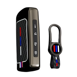 ontto Key Fob Case Fit for Mazda 3 6 CX-5 CX-50 CX-3 CX-30 CX-9 CX-90 2020-2024 360 Degree Full Protection Carbon Texture Car Key Cover with Keychain,Black