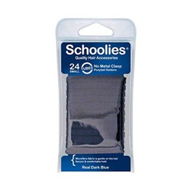 Schoolies Hair Accessories Tubes Ponytail Holders 24 Pieces, Real Dark Blue, Small