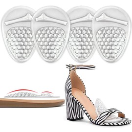 Beautulip Beautulip Ball of Foot Cushions Women, Metatarsal Pads, High Heel Comfort Pads, Weight Shifting and Shock Absorbing in Shoes (2 Pairs) (Clear)