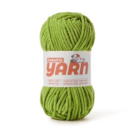 Lime Green Chunky Chenille Yarn for Crocheting, Baby Yarn for Crocheting Soft Blanket/Amigurumi, 100g (87.4yds) Super Bulky Fluffy Velvet Knitting/Crochet Yarn