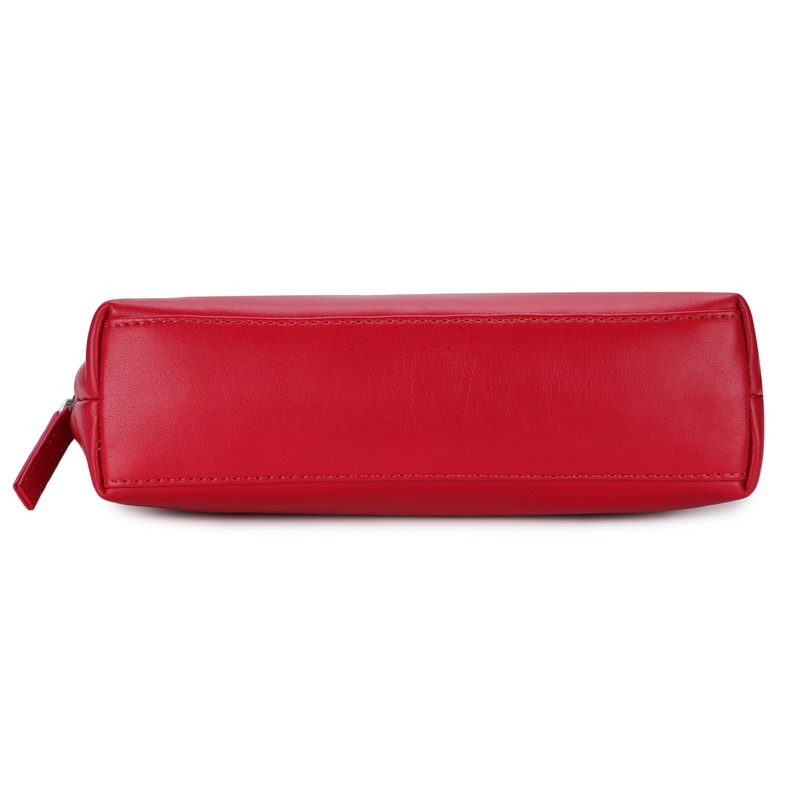 Women's Leather Cosmetic Bag - Medium Travel Makeup Pouch -