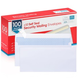 Zzrywuty #10 Letter Size Mailing Envelopes for Business, 100pcs Self Seal Windowless Security Envelopes 4-1/8 x 9-1/2 Inch White 24LB Paper