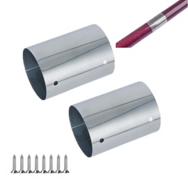 Set of 2 Straight Connectors, 45 mm, Stainless Steel Handrail Connector, Pipe Connector, Connection Sleeve for Railings, Stair Railings, Wooden Handrail