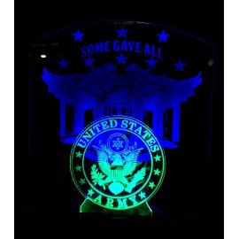 Man Cave, United States Army, Some Gave All, Led Desktop/Bar Top Lamp