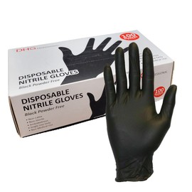 Latex Free Powder Free Black Nitrile Disposable Gloves, Food Handling, Cleaning Gloves 100 count Size XL Non-medical grade, Non-Latex, Non-Sterile