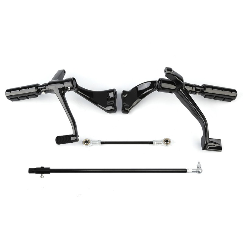 XFMT Motorcycle Black Standard Forward Control Kits W/Footpegs Levers Linkages