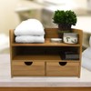 Sorbus 3-Tier Bamboo Shelf Organizer for Desk with Drawers -