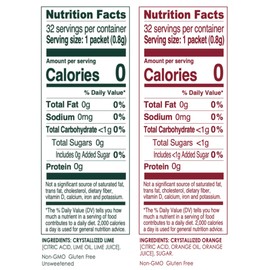 True Lime and True Orange Bulk Dispenser Packets 100ct (2pk Variety). Sugar Free, Natural Flavored Water Enhancer, Packets Are Great Powdered Drink Mix for Paleo Diet, Atkin's Diet.