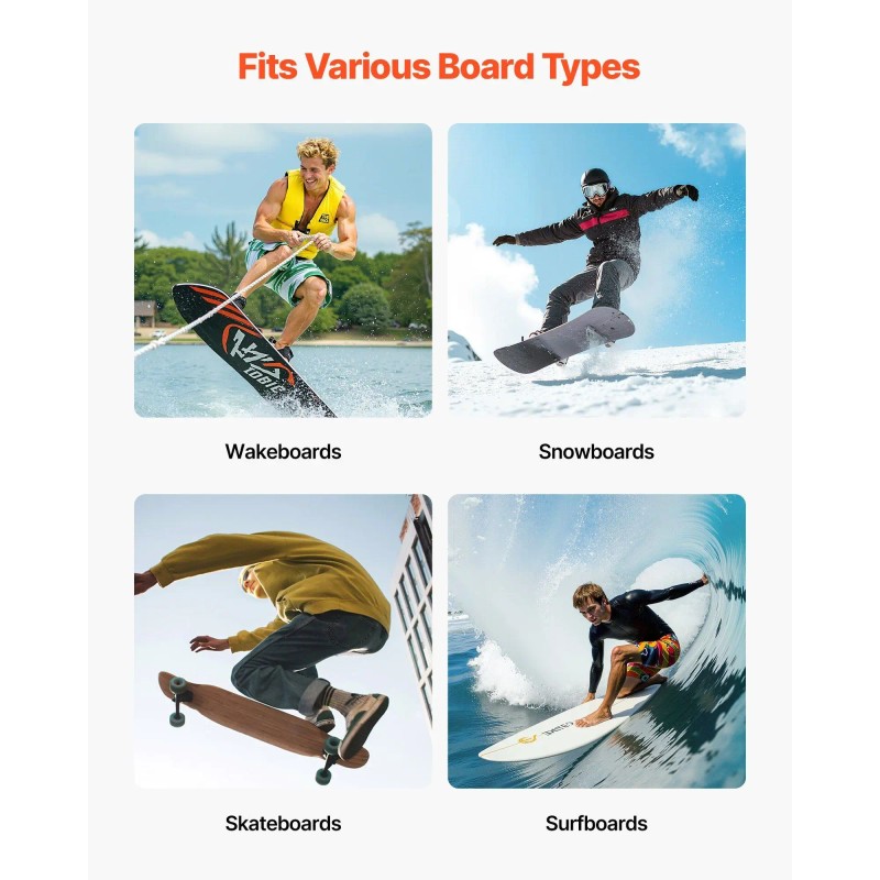 5-Tier Vertical Surfboard Wall Mount Rack Adjustable Metal Board Stand