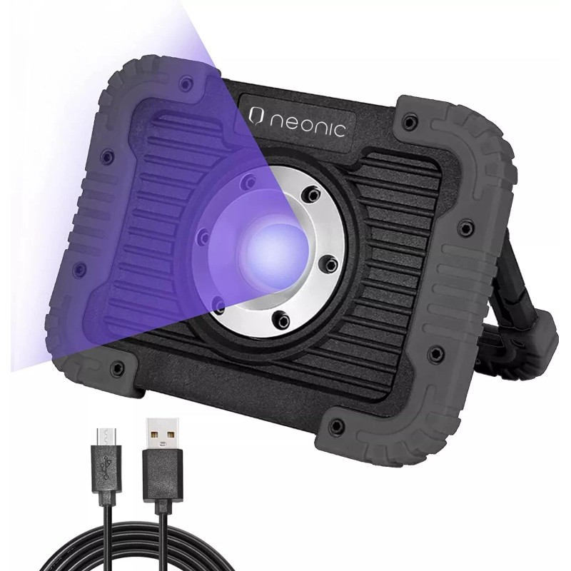 Neonic Rechargeable UV LED Black Light, Battery Operated Powered Blacklight,