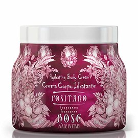 Le Maioliche - Positano Rose - Moisturising Body Cream 450 ml - Made in Italy - Notes of Rose Petals, Geranium, Violet, Carnation, Damascus Rose, Geranium, Violet, Rosewood