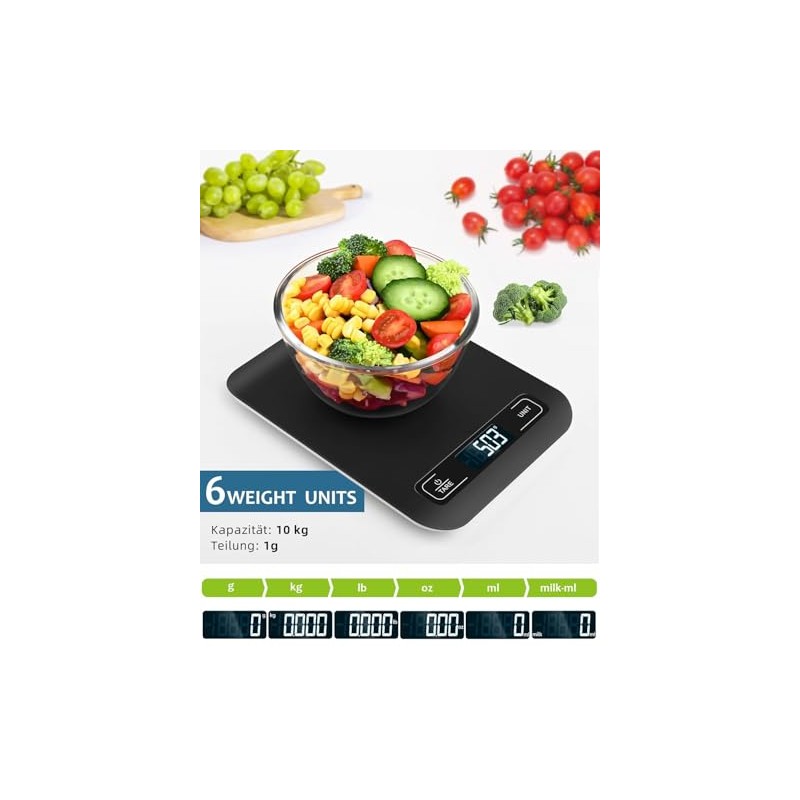 Digital Kitchen Scales with LCD Display and Tare Function, Precise