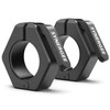 Synergee Black Magnetic Barbell Collars – Locking 2" Olympic Size Weight Clamps - Quick Release Collar Clips – Bar Clamps Great for Crossfit Olympic Lifts and Strength Training