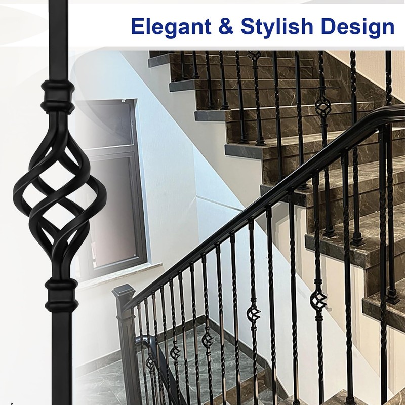 Sidasu 10 Pack Iron Balusters for Staircase Stair Spindles Hollow