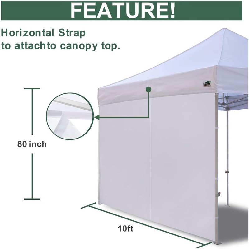 Eurmax USA 10FT Instant Canopy SunWall with Middle Zipper, Removeable