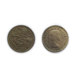 Coins for Collectors - Circulated British 1962 Sixpence/Six Pence 6p Coin/Great Britain