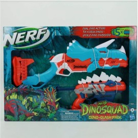 NERF New NERF DINOSQUAD Dino-Clash Pack DinoSquad Tricera-Blast & Stegosmash Dart Gun