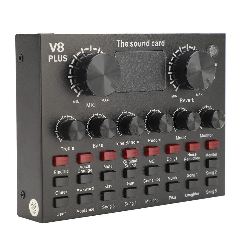 Live Sound Card with Built in Microphone Clear Recording Portable