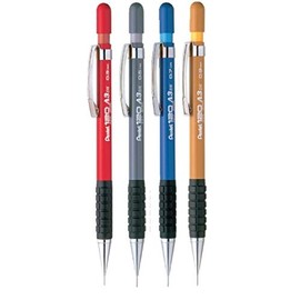 Pentel 120 DX, Größe, automatischer Druckbleistift, Kugelschreiber mit Kappe mit Clip, nachfüllbar, Metall, gummierte Griffzone (1 Stück je Größe 4 Stifte, 0,3 mm / 0,5 mm, 0,7 mm, 0,9 mm)