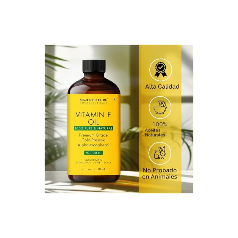 MAJESTIC PURE- Aceite de vitamina E - 100% puro y
