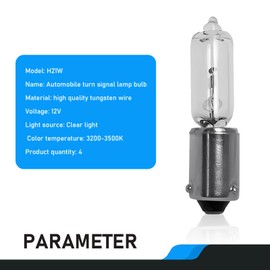 Tesnaao 4 PCS Car Licence Plate Light,H21W 3200-3500K Plug and Play Car Turning Daytime Running Lights, 12V Integrated design car LED bulb, Universal for Most Cars (White #H21W)