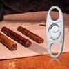 Cigar Cutter Guillotine, Stainless Steel Double Blade Cigar Clippers, 3