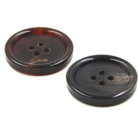 10 Pieces Clothing Buttons - Fashion Horn Sewing Button 4 Holes Round Button Set for Men Women Jumper, Uniform, Shirt, Blazer, Coat and Jacket (Coffee, 25 mm)