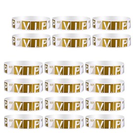 300 Stück VIP Einlassbänder Wasserdichte Eintrittsarmbänder für Veranstaltungen Papier VIP Armbänder Papierarmbänder für Partys Festivals Konzerte (Gold)