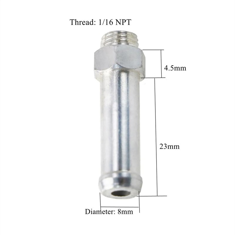 Oispyer 2PCS 1/16" NPT Radiator Aluminum Overflow Nipple Barb Hose