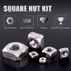 Swpeet 220Pcs 304 Stainless Steel 6 Sizes Metric Square Nuts