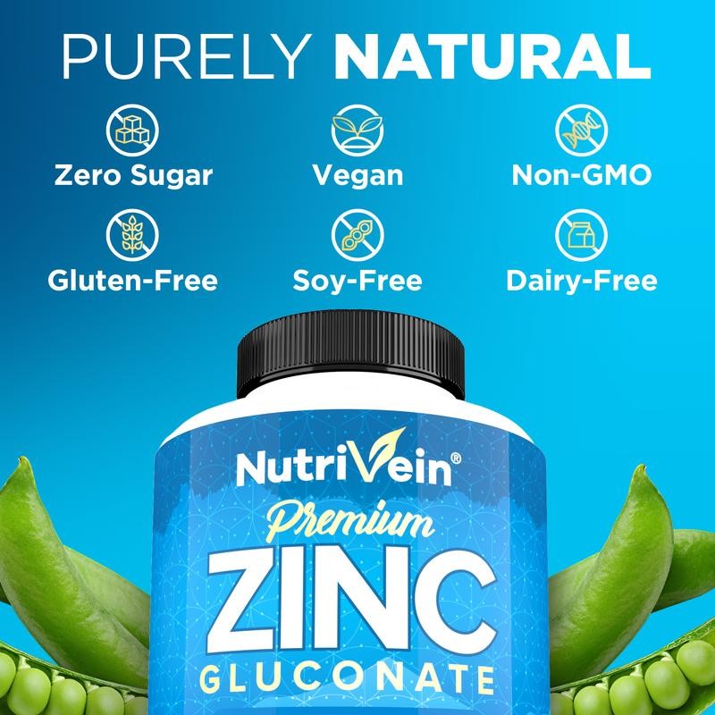 Nutrivein Premium Zinc Gluconate 100mg | Immune System Support &