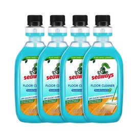 Seaways Floor Cleaner Multi Effect Concentrated Formula with Lemongrass Flavor, Antibacterial, 1:100-500 ml, Non Aerosol for Effective Cleaning - Specification: 4 bottle set【500ml*4】