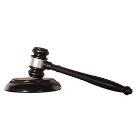 Wood Gavel and Sound Block Set, Tiberham Handcrafted Wooden Gavel with Round Block for Judge Lawyer Student Auction Sale - Dark
