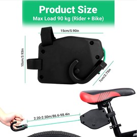 Bicycle Trailer Rope for Children 2.5 m - Pull Rope for Children - Bicycle Tow Rope Children - Bicycle Tow Rope Follow Me for MTB All Bicycle Poles, Children's Bicycle (Black)